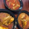 Banga soup and Fufu assorted meat/fish/beef